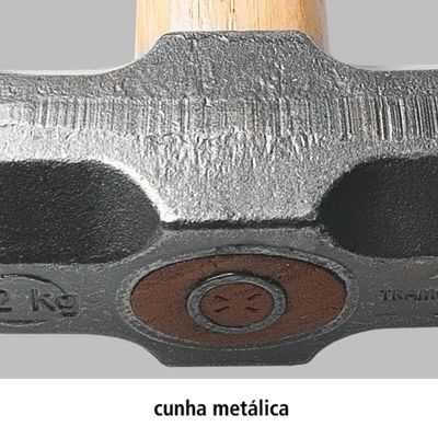 Marreta Oitavada 2kg Tramontina Master Basic Cabo de Madeira Ferramenta Profissional Resistente