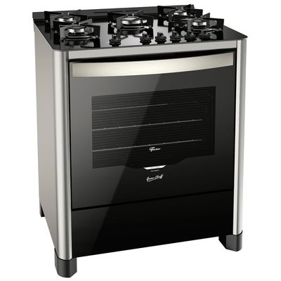 Fogão a Gás de Piso 5 Bocas Fischer Gran Cheff Prata / Bivolt