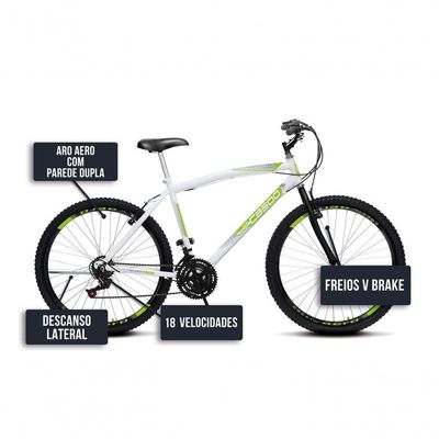 Bicicleta Cazelle Cb 500, Aro 26 Comum Natural, 36 Raias, 18 Marchas, Freios V-brake E Suporte De Guidão Down Hill Colli