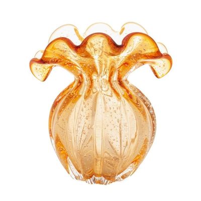 Vaso De Vidro Italy âmbar 18 X 16 Cm Lyor