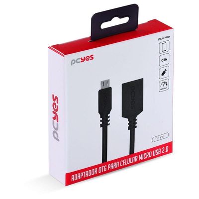 Adaptador Otg Micro Usb P- Usb 2.0 15cm - Preto