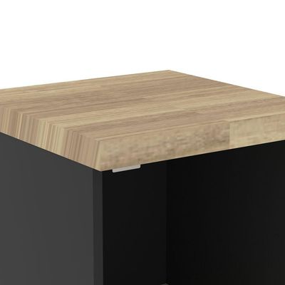 Torre Nicho Com 4 Prateleiras E Uma Porta Pivotante Pe40 Preto-noce Naturalle