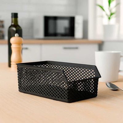 Cesta Empilhavel Organizador Multiuso Preto Cesto Armario