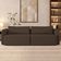 Sofá 3 Lugares Sala Living Orgânico 240cm Oregon K01 Veludo Marrom - Lyam Decor