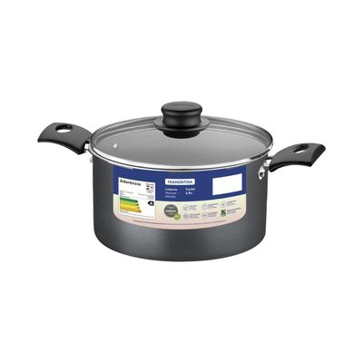 Caldeirão Tramontina Turim em Alumínio com Revestimento Interno e Externo em Antiaderente Starflon Max Chumbo 20 cm