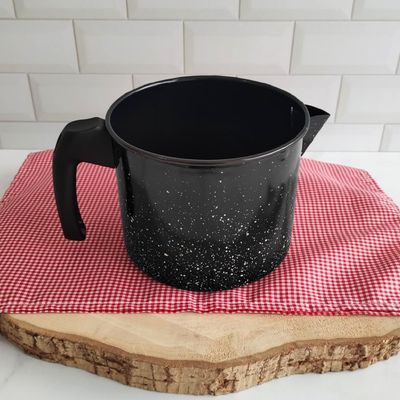 Fervedor Leiteira Grande 1,85L Caneca Ágata Esmaltada Com Bico Direcionador E Alça