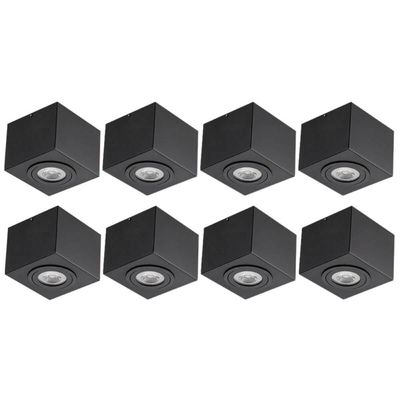 Kit 8 Luminárias Quadradas 13x10,5cm Preto Bivolt Plafon Bivolt