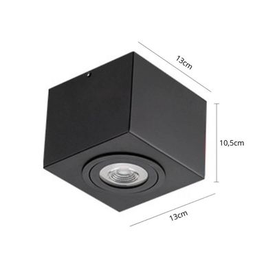 Kit 2 Plafon Sobrepor Preto 13x10,5cm Bivolt PAR20 Dital Bivolt