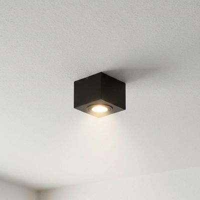 Kit 2 Plafon Sobrepor Preto 13x10,5cm Bivolt PAR20 Dital Bivolt