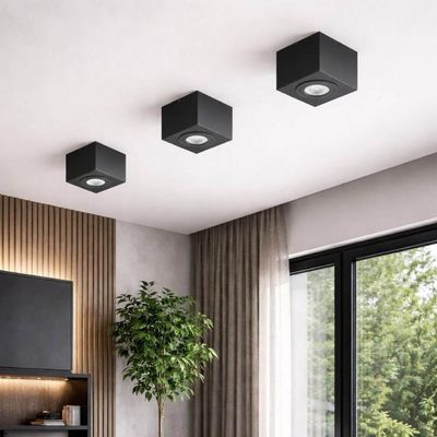 Kit 2 Plafon Sobrepor Preto 13x10,5cm Bivolt PAR20 Dital Bivolt