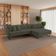 Sofá 5 Lugares Ricco com Chaise Direita Linho Verde