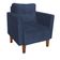 Poltrona Sala Decorativa Livia Pé Madeira Castanho Suede Azul Marinho M11 - D'Rossi