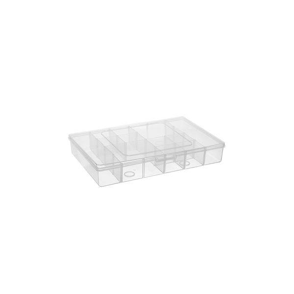 Organizador Jaguar em Plástico com 12 Divisórias Transparente 14,7x22,5x4cm Organizador Jaguar em Plástico com 12 Divisórias Transparente 14,7x22,5x4cm