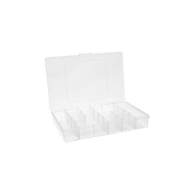 Organizador Jaguar em Plástico com 12 Divisórias Transparente 14,7x22,5x4cm