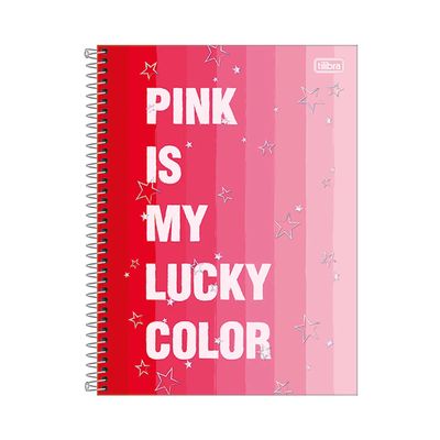 Caderno Universitário Tilibra Espiral Capa Dura Love Pink 16 Matérias 256 Folhas Capas Diversas