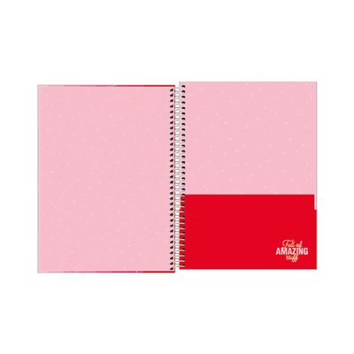 Caderno Universitário Tilibra Espiral Capa Dura Love Pink 16 Matérias 256 Folhas Capas Diversas
