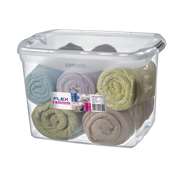 Caixa Organizadora Sanremo em Plástico Incolor 80L Caixa Organizadora Sanremo em Plástico Incolor 80L