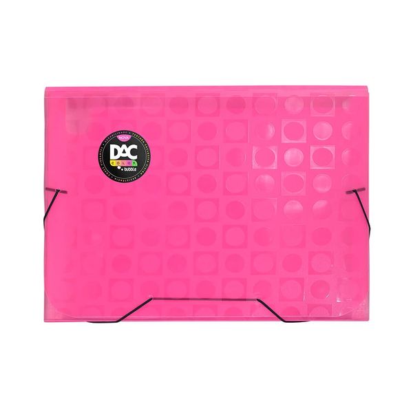Pasta Sanfonada Dac A4 Bubble Neon Rosa com 12 Divisórias 23x33,2cm Pasta Sanfonada Dac A4 Bubble Neon Rosa com 12 Divisórias 23x33,2cm