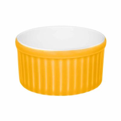 Conjunto de Tigela Ramequin de Porcelana Oxford Amarelo com 3 Peças