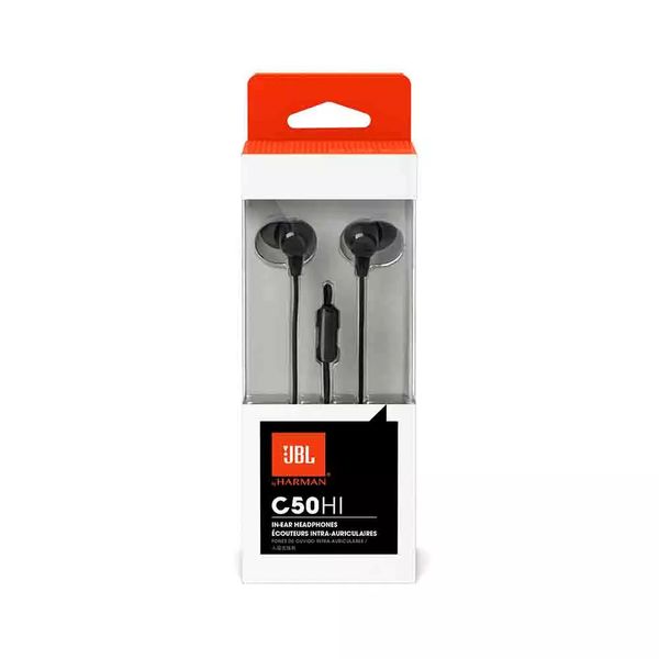 Fone de Ouvido Intra-Auricular JBL C50HI com Microfone Preto