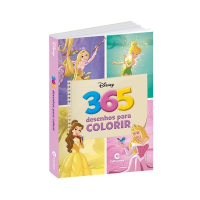 Livro Infantil Culturama 365 Atividades Colorir Princesas e Fadas Disney
