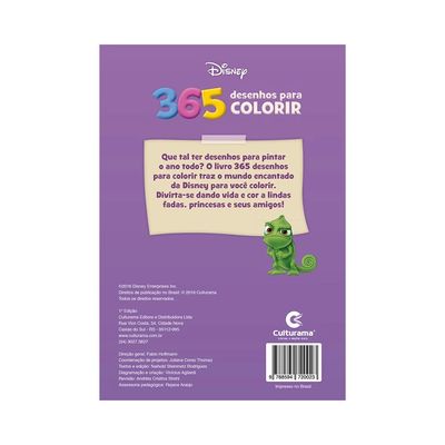 Livro Infantil Culturama 365 Atividades Colorir Princesas e Fadas Disney
