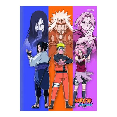 Caderno Brochura São Domingos Naruto Capa Dura com Adesivo 80 Folhas - Item Sortido