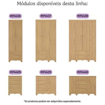 Cômoda Infantil 95cm 1 Porta E 4 Gavetas Dengo Multimóveis Mp4439 Madeirado Madeirado