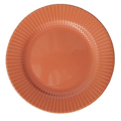 Prato Raso de Cerâmica Canelé Salmão 24cm 12 Unidades - Biona 135786