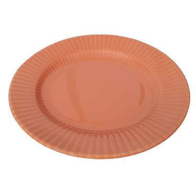 Prato Raso de Cerâmica Canelé Salmão 24cm 12 Unidades - Biona 135786
