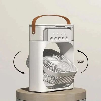 Climatizador Portátil 4 em 1: Ventilador, Umidificador, Aromatizador e LED