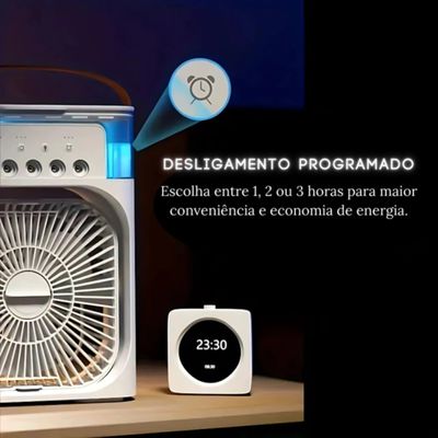 Climatizador Portátil 4 em 1: Ventilador, Umidificador, Aromatizador e LED