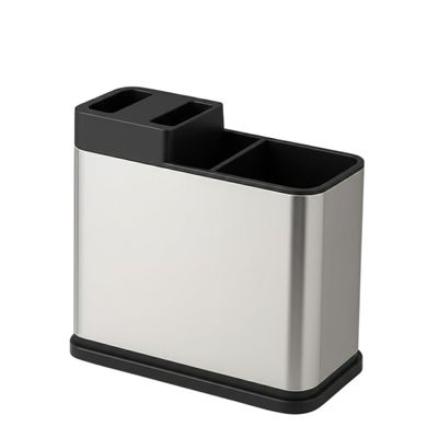 Porta talheres inox com escorredor e suporte para facas