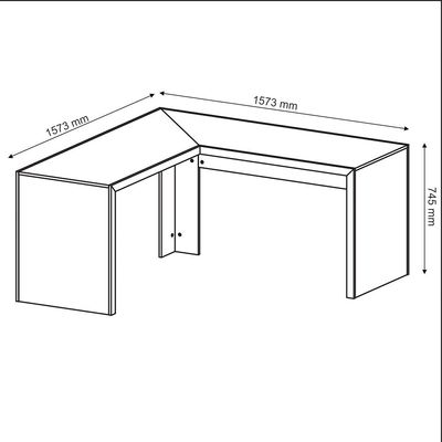 Mesa Angular para Escritório Home Office ME4116 MDP Branco - Gran Belo