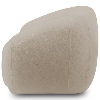 Poltrona Decorativa Orgânica Para Sala Living Emery M05 Bouclê Creme - Lyam Decor