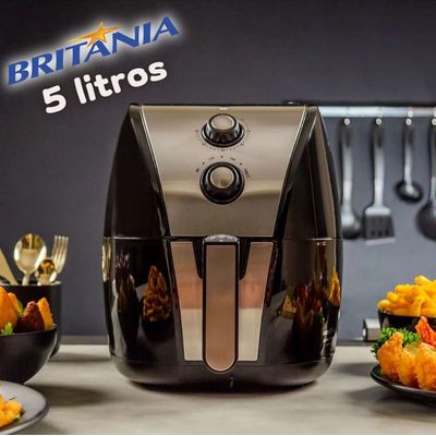 FRITADEIRA ELETRICA SEM OLEO AIR FRYER BRITANIA 5 Litros BFR40 127v Preto