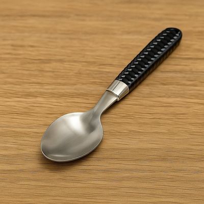 Kit 6 Colher de Sobremesa Inox Linha Gramado - Preta