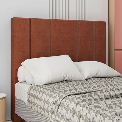 Cabeceira Estofada King 195 Cm Rubi Veludo Cor: Terracota