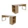 Mesa Para Escritório 160cm com 2 Prateleiras Reversível ME4182 Amêndoa Tecnomobili