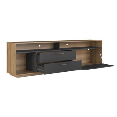 Rack Para Tv Até 75 Polegadas Com Iluminação Led Reims Grafite
