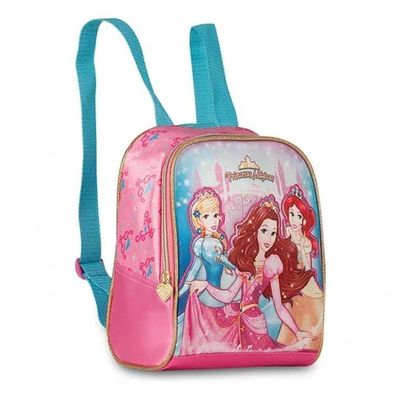 Mochila Lancheira Estojo Princesas De Carrinho