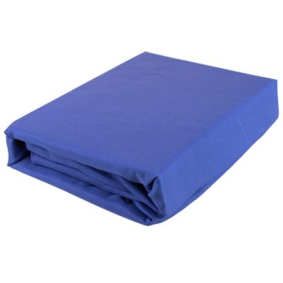 Lençol Solteiro Cazza com Elástico em Poliéster Azul Náutico