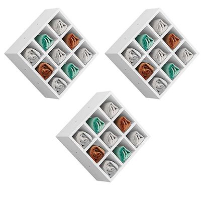 Kit 03 Nichos Porta Toalhas 09 Lugares 40x40cm Branco - Gran Belo