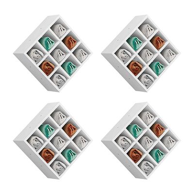 Kit 04 Nichos Porta Toalhas 09 Lugares 40x40cm Branco - Gran Belo