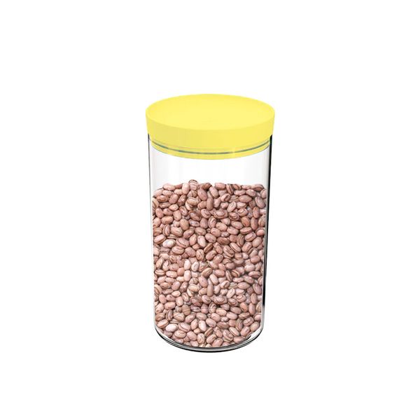 Porta Mantimentos Pote Amarelo e Transparente 1,9L