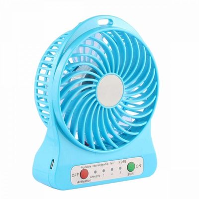 Mini Ventilador Portátil Mesa Usb Com 3 Velocidades Azul