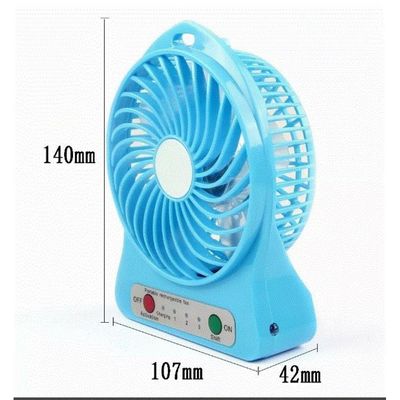 Mini Ventilador Portátil Mesa Usb Com 3 Velocidades Azul