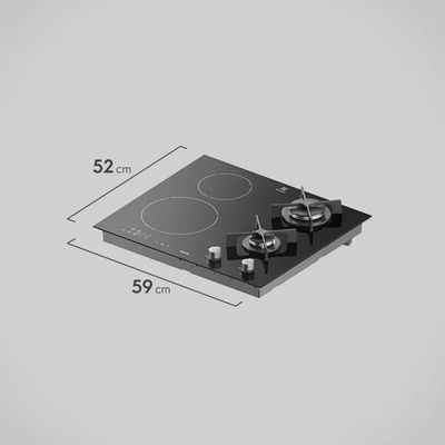 Cooktop 4 Bocas De Indução E A Gás Electrolux Preto Hibrido E Timer (IE60H) 220V