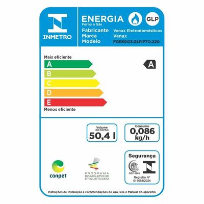 Forno De Embutir A Gás Glp 50 L Totale Nero Giii 220v Venax