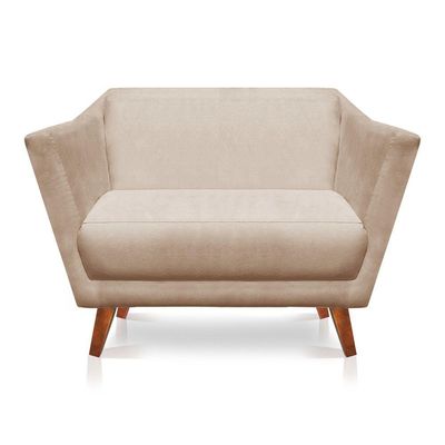 Namoradeira Lorena Suede Pés Castanho Bege